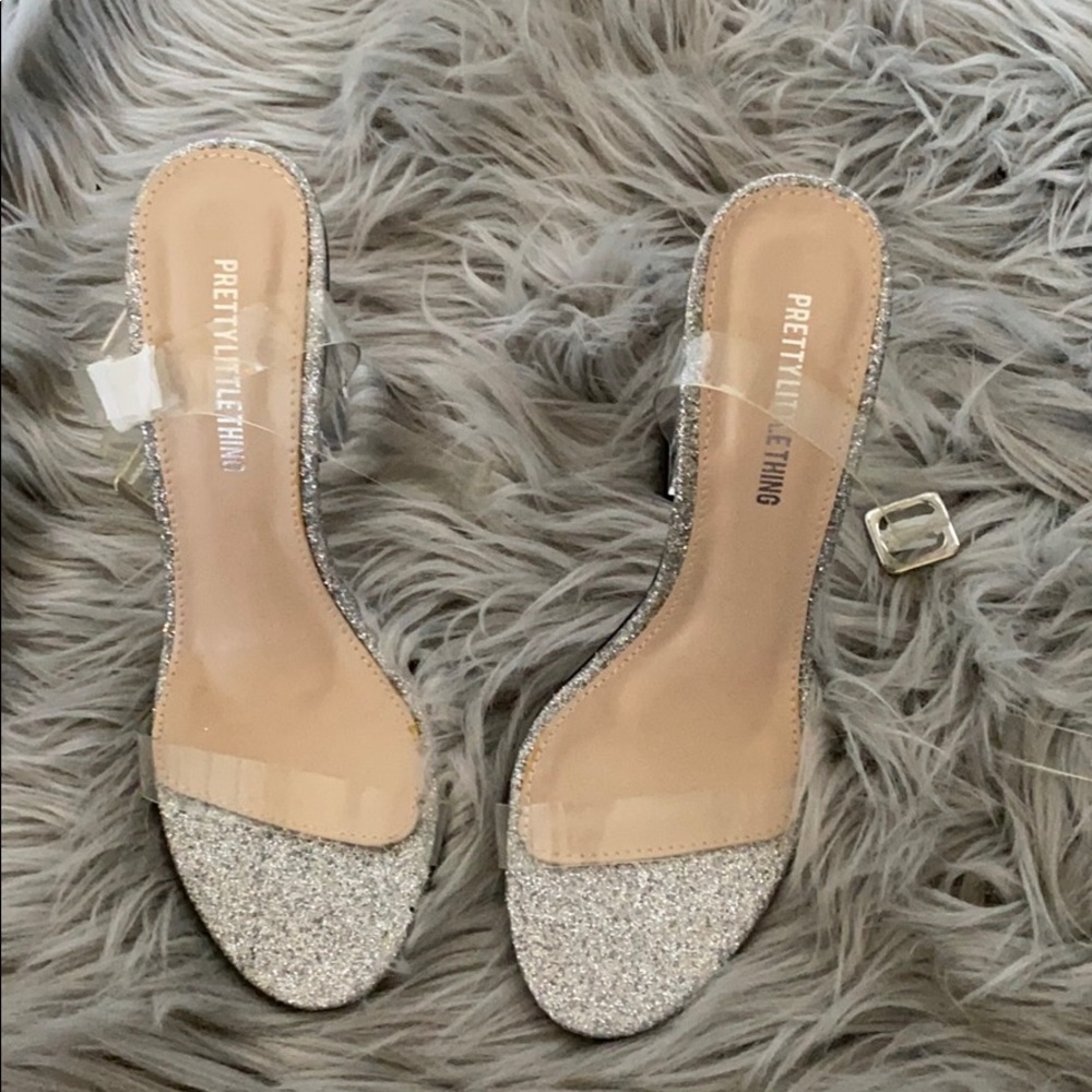 Sliver glitter square heels - Picture 2 of 6